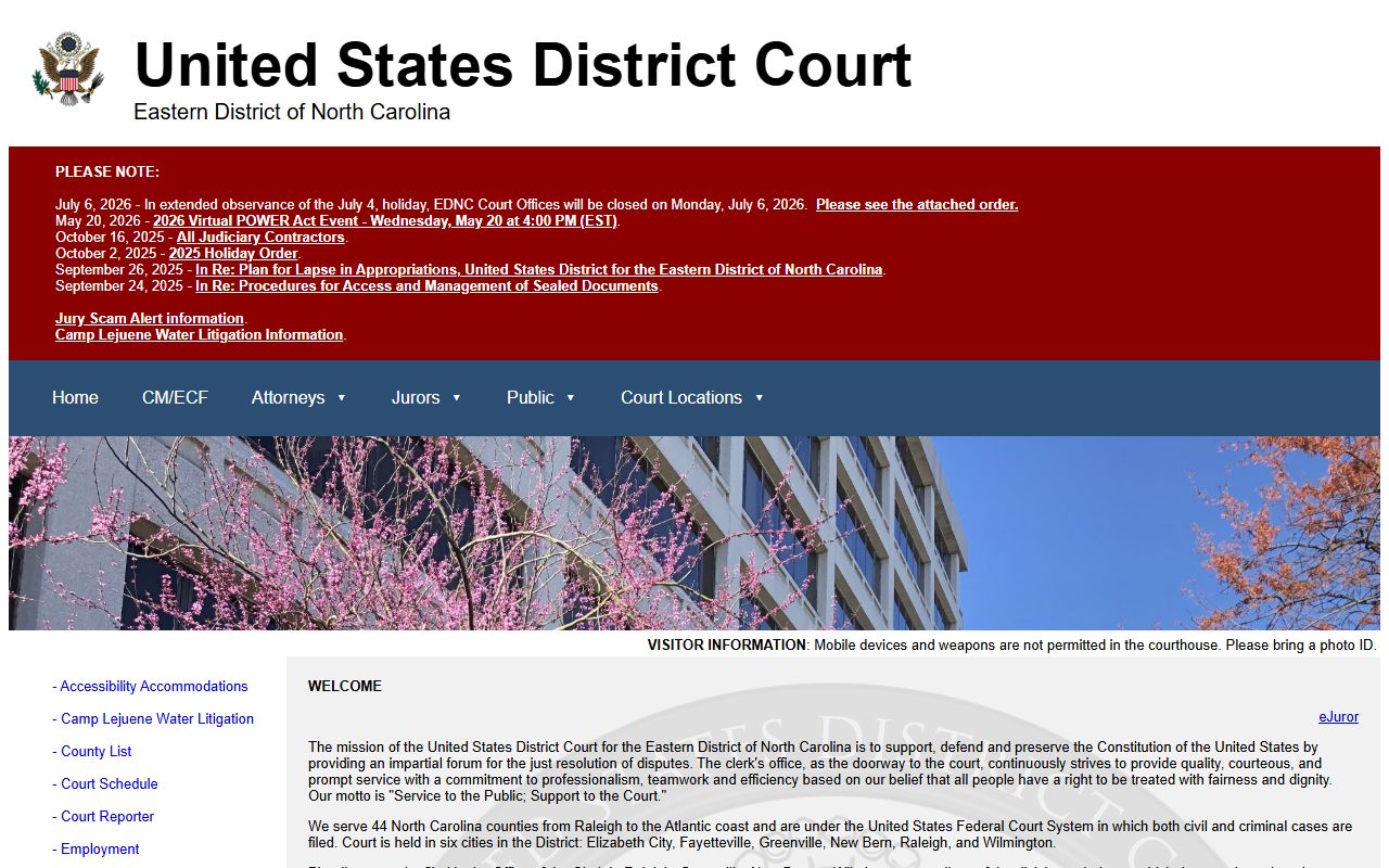 Edgecombe County Clerk of Superior Court federal court record limit