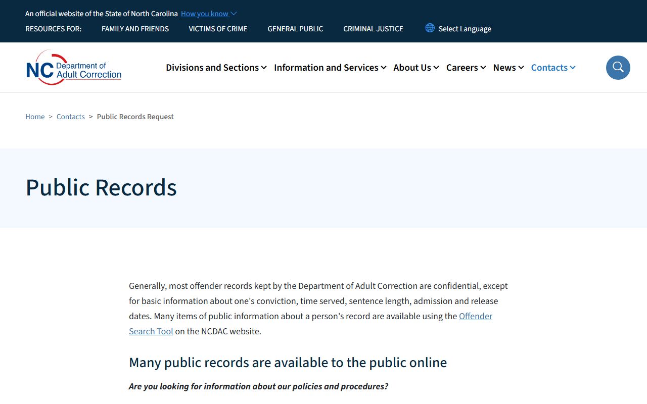 Edgecombe County arrest records and court charges NCDAC public records source
