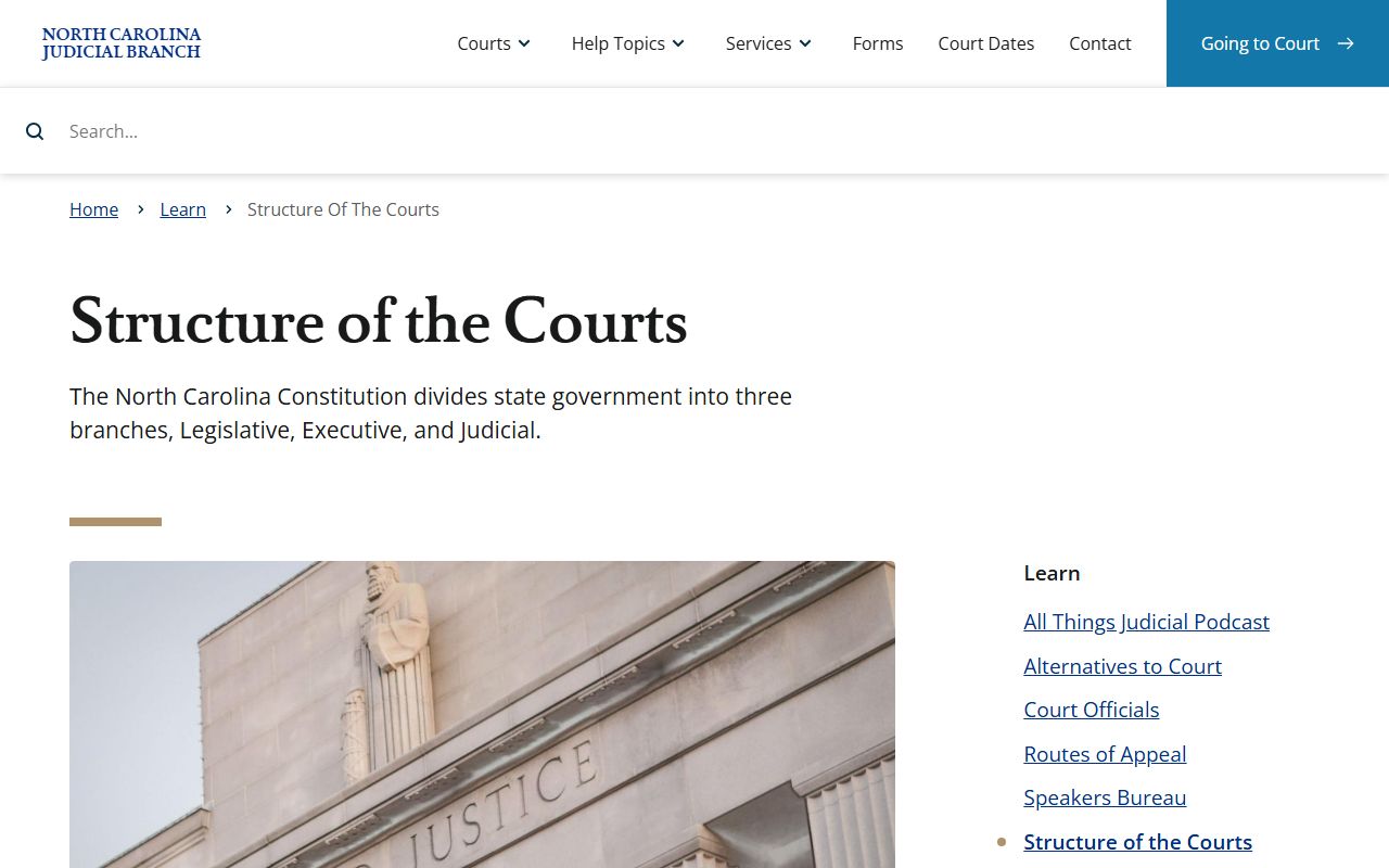 Edgecombe County court dockets within North Carolina court structure