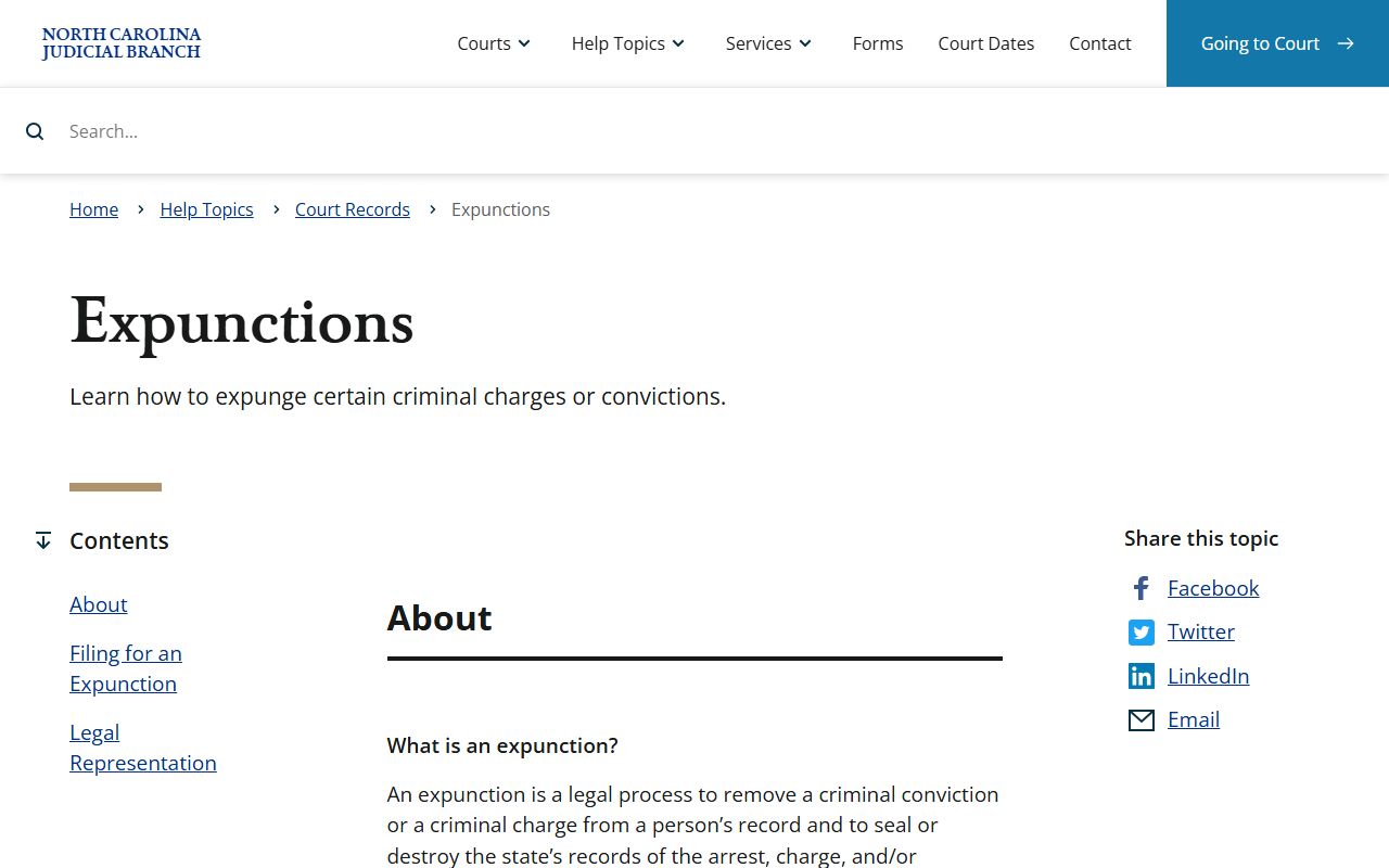 Edgecombe County criminal court records NC expunction help