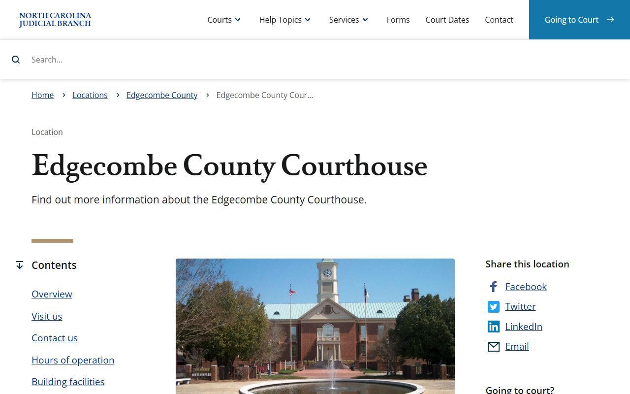 Edgecombe County court records courthouse page