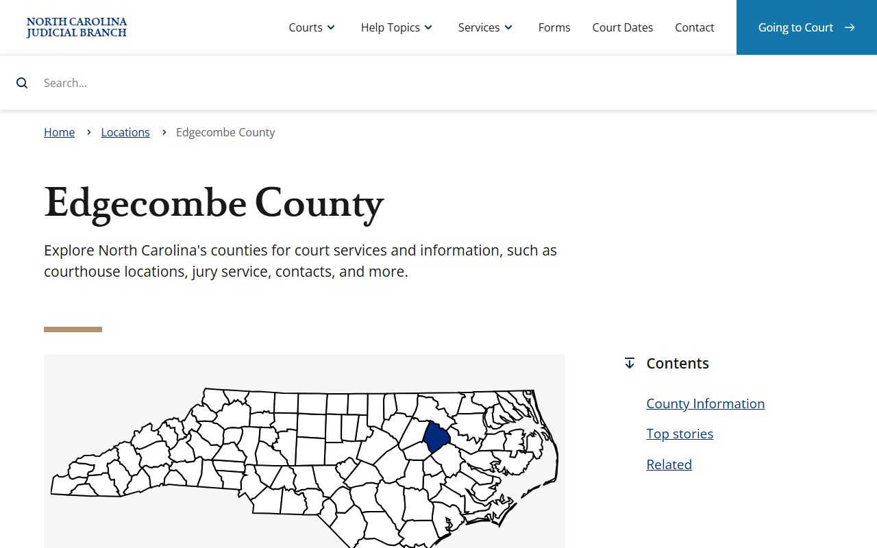 Edgecombe County court records NC Judicial Branch page
