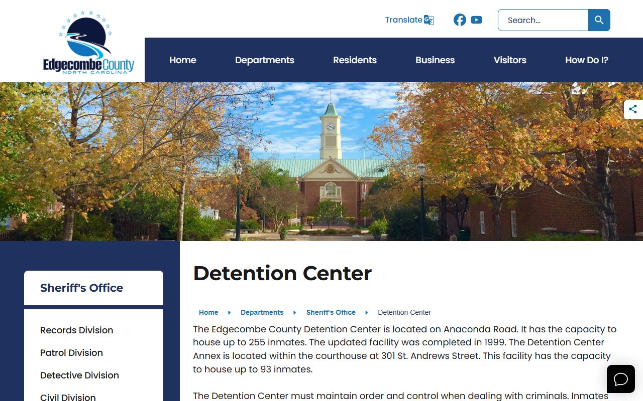 Edgecombe County inmate search detention center source
