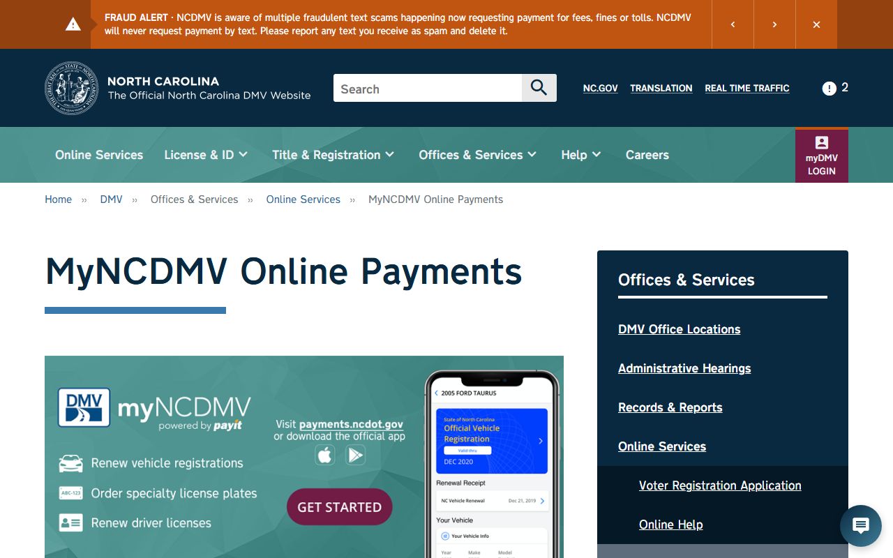 Edgecombe County traffic court records myNCDMV source
